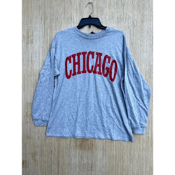 Wild Fable - Women's Long Sleeve "Chicago" Graphic T-Shirt - Grey - Small - Picture 1 of 10